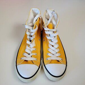 Adokoo Women’s Size 8 High Top Canvas Sneakers Mustard Yellow hi-top EUC